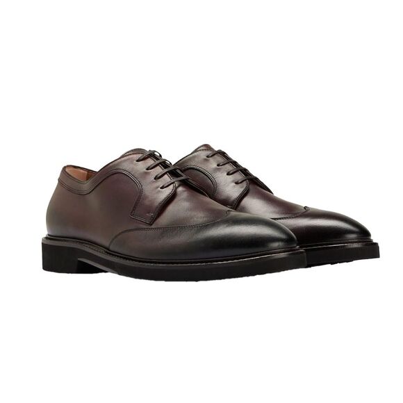 Boss Mens Jerrard Leather Derby Shoes / Dark Brown